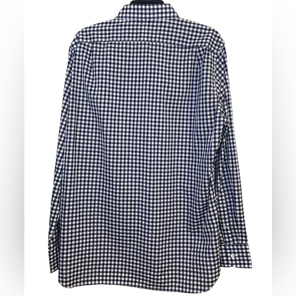 J Crew | NWOT Men’s Ludlow Navy White Gingham Long Sleeve Button Down Size XL - Picture 8 of 9